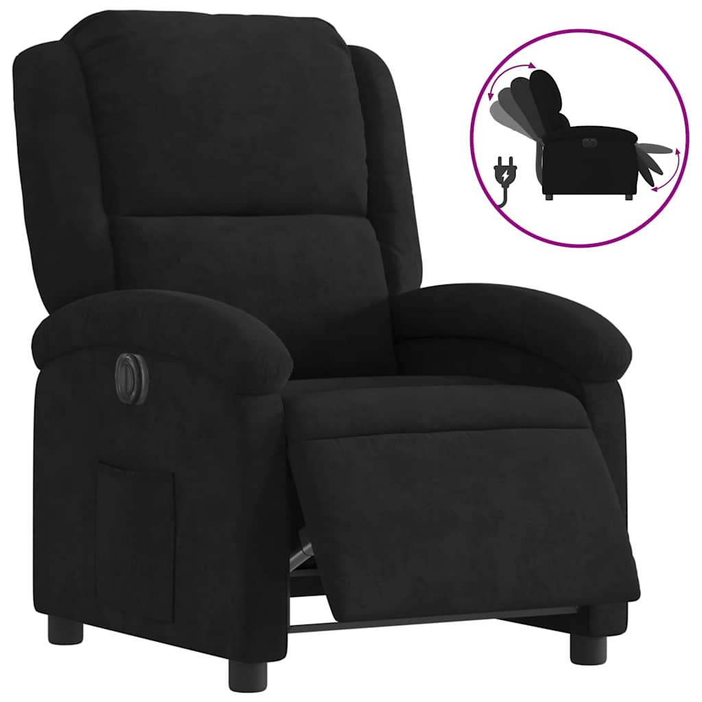 Vidaxl fauteuil verstelbaar elektrisch stof zwart