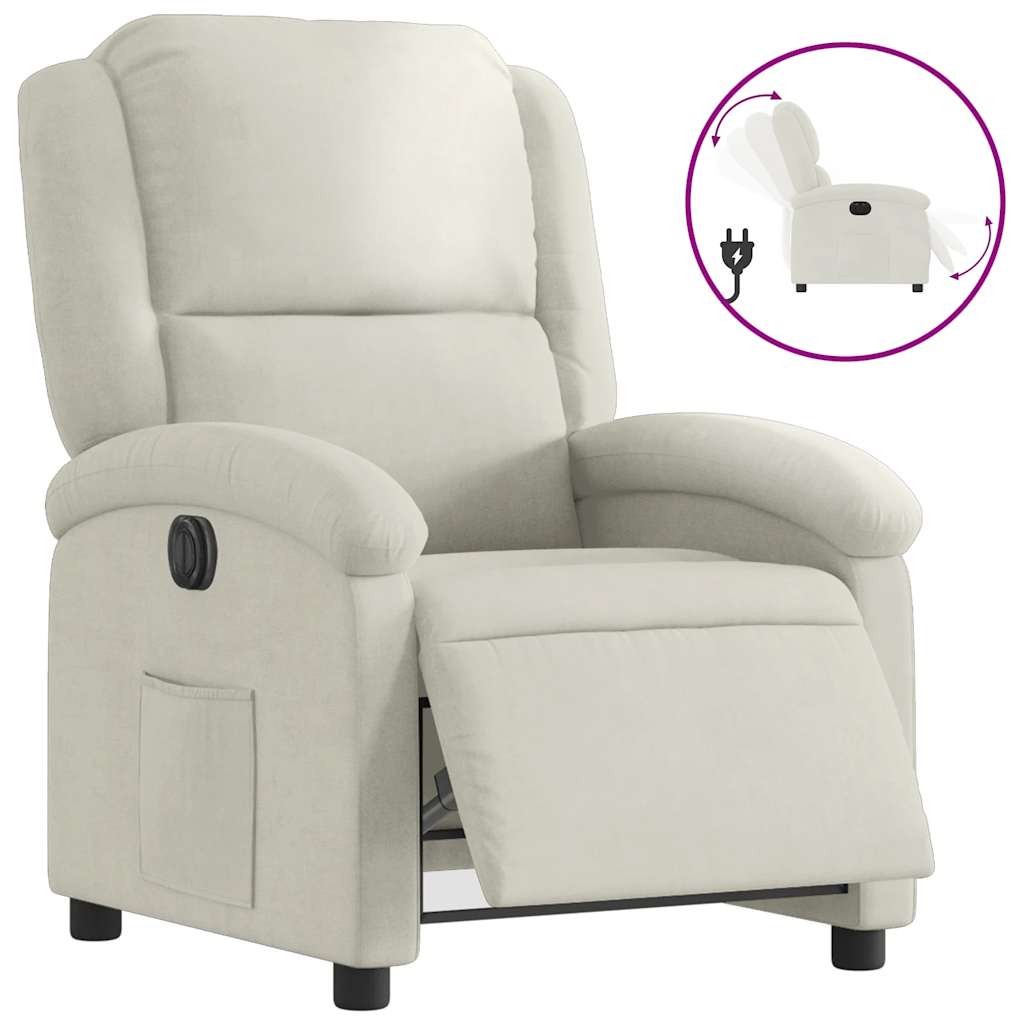 Vidaxl fauteuil verstelbaar elektrisch stof crèmekleurig