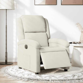 Vidaxl fauteuil verstelbaar elektrisch stof crèmekleurig