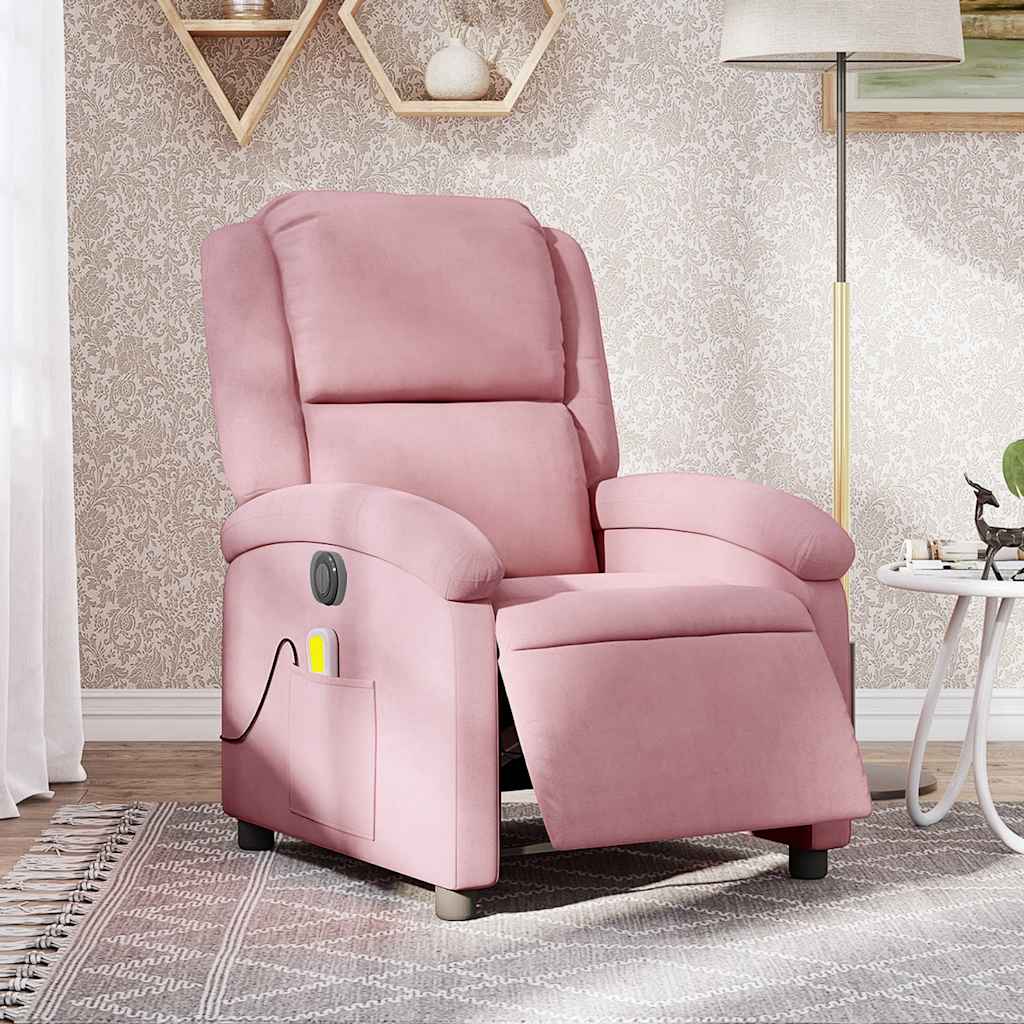 Vidaxl massagestoel elektrisch verstelbaar fluweel roze
