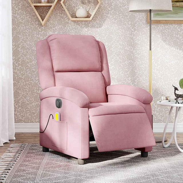 Vidaxl massagestoel elektrisch verstelbaar fluweel roze
