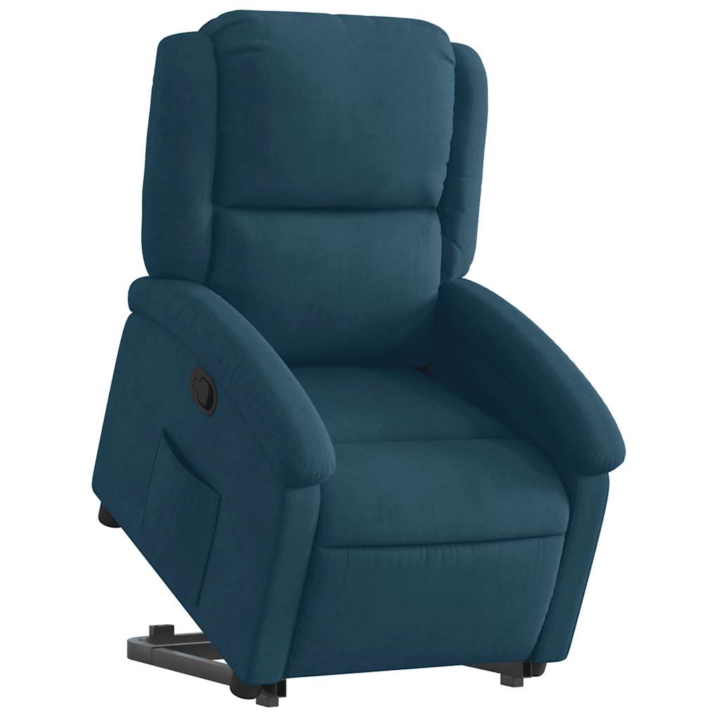 Vidaxl sta-opstoel fluweel blauw