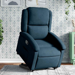 Vidaxl sta-opstoel fluweel blauw