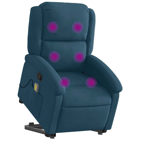 Vidaxl sta-op-massagestoel verstelbaar fluweel blauw