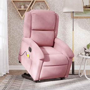 Vidaxl sta-op-massagestoel elektrisch verstelbaar fluweel roze
