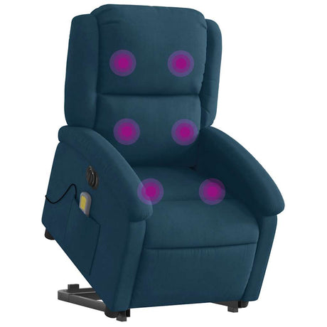 Vidaxl sta-op-massagestoel elektrisch verstelbaar fluweel blauw