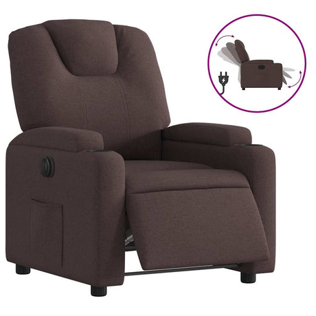 Vidaxl fauteuil verstelbaar elektrisch stof donkerbruin