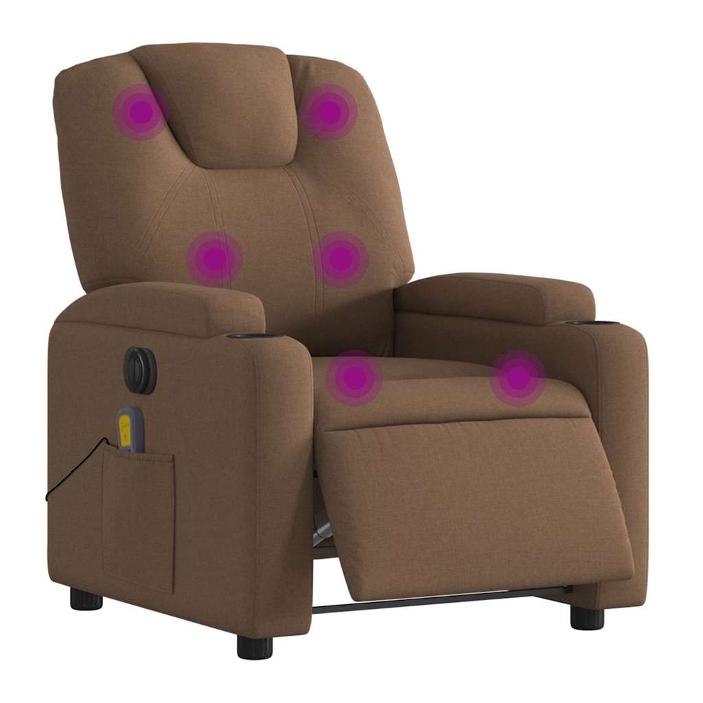 Vidaxl massagestoel elektrisch verstelbaar stof bruin