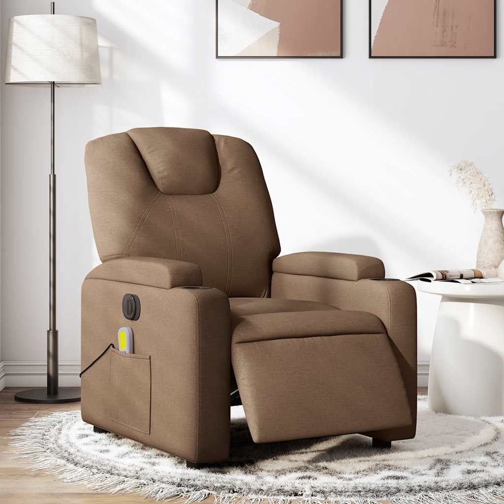 Vidaxl massagestoel elektrisch verstelbaar stof bruin