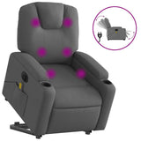 Vidaxl sta-op-massagestoel elektrisch verstelbaar stof donkergrijs
