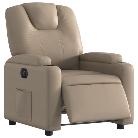 Vidaxl fauteuil verstelbaar elektrisch kunstleer cappuccinokleurig