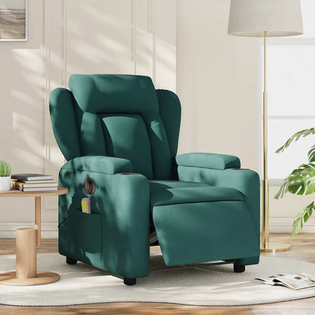 Vidaxl massagestoel elektrisch verstelbaar stof donkergroen