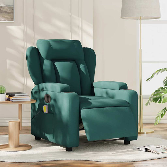 Vidaxl massagestoel elektrisch verstelbaar stof donkergroen
