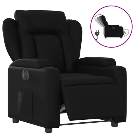 Vidaxl fauteuil elektrisch verstelbaar kunstleer zwart