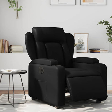 Vidaxl fauteuil elektrisch verstelbaar kunstleer zwart
