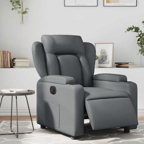 Vidaxl fauteuil verstelbaar elektrisch kunstleer grijs