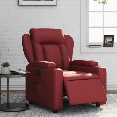 Vidaxl fauteuil verstelbaar elektrisch kunstleer wijnrood