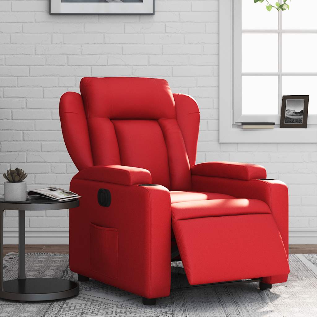 Vidaxl fauteuil verstelbaar elektrisch kunstleer rood