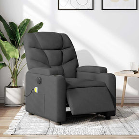 Vidaxl massagestoel elektrisch verstelbaar stof donkergrijs