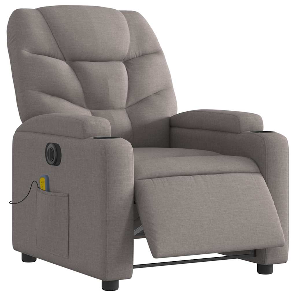Vidaxl massagestoel elektrisch verstelbaar stof taupe