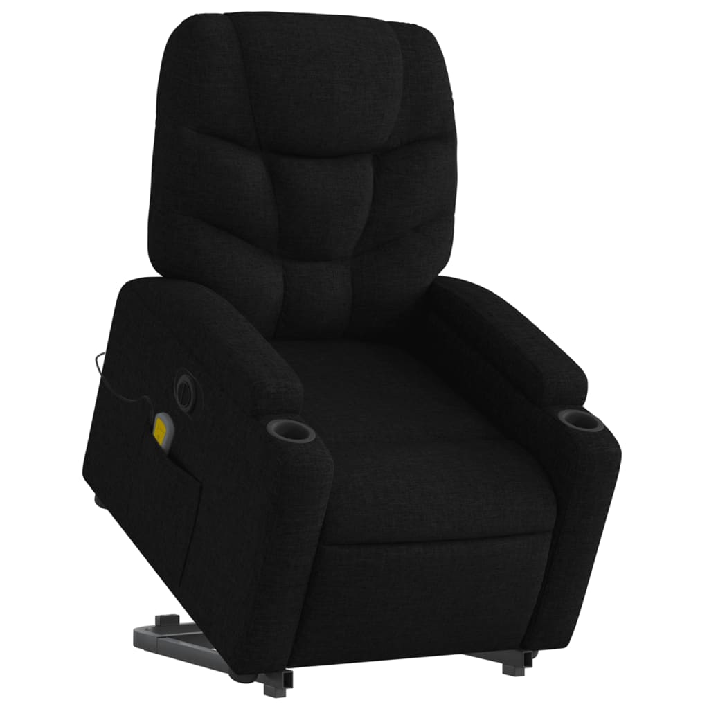 Vidaxl sta-op-massagestoel elektrisch verstelbaar stof zwart