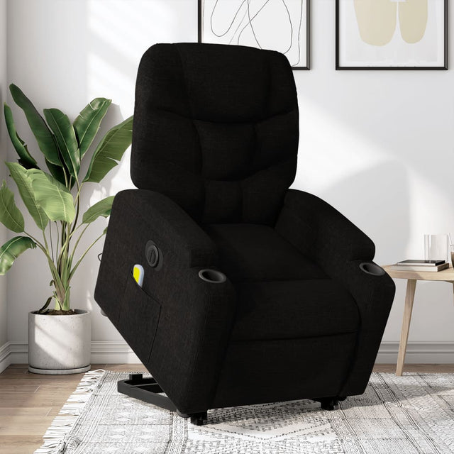 Vidaxl sta-op-massagestoel elektrisch verstelbaar stof zwart