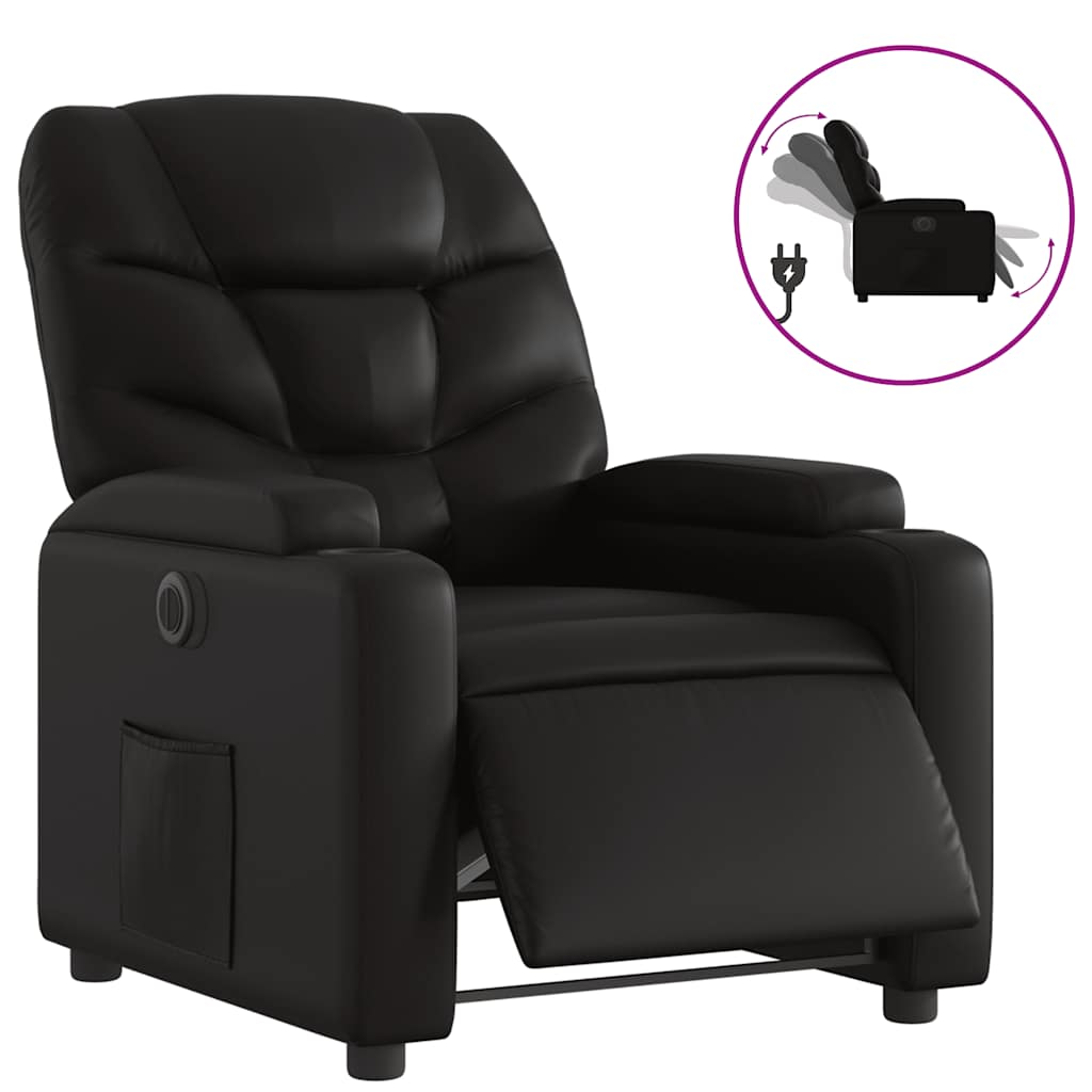 Vidaxl fauteuil elektrisch verstelbaar kunstleer zwart