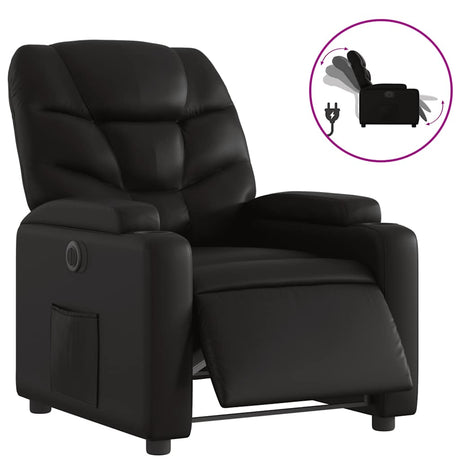 Vidaxl fauteuil elektrisch verstelbaar kunstleer zwart