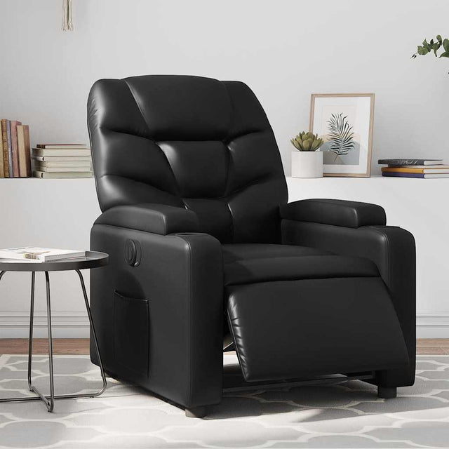 Vidaxl fauteuil elektrisch verstelbaar kunstleer zwart