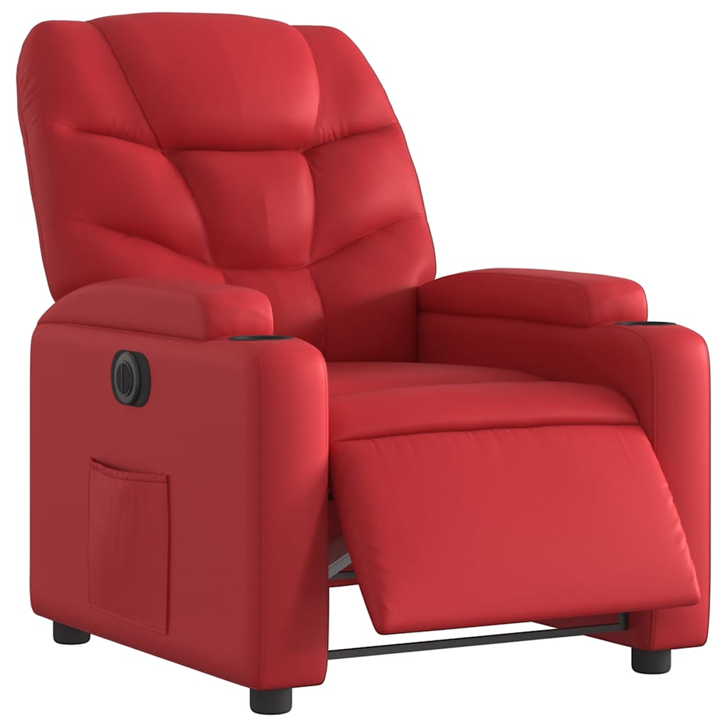 Vidaxl fauteuil verstelbaar elektrisch kunstleer rood