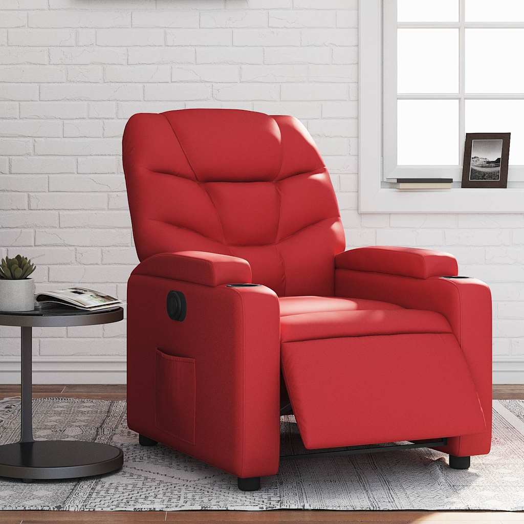 Vidaxl fauteuil verstelbaar elektrisch kunstleer rood
