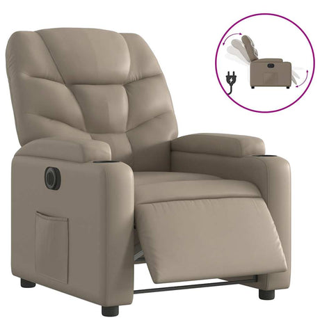 Vidaxl fauteuil verstelbaar elektrisch kunstleer cappuccinokleurig