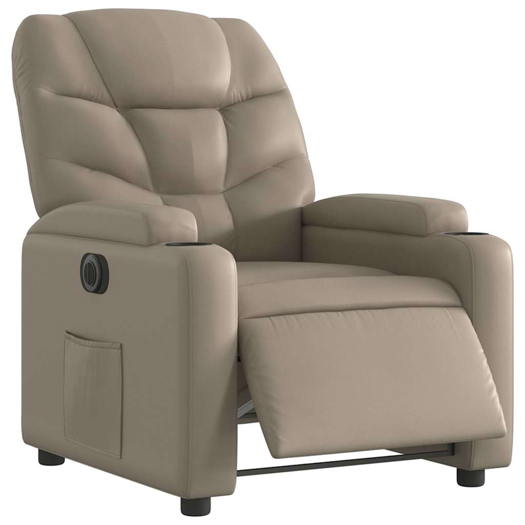 Vidaxl fauteuil verstelbaar elektrisch kunstleer cappuccinokleurig