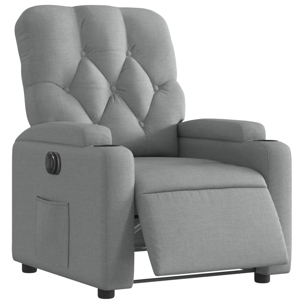 Vidaxl fauteuil elektrisch verstelbaar stof lichtgrijs
