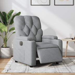 Vidaxl fauteuil elektrisch verstelbaar stof lichtgrijs