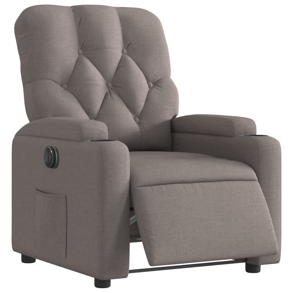 Vidaxl fauteuil verstelbaar elektrisch stof taupe