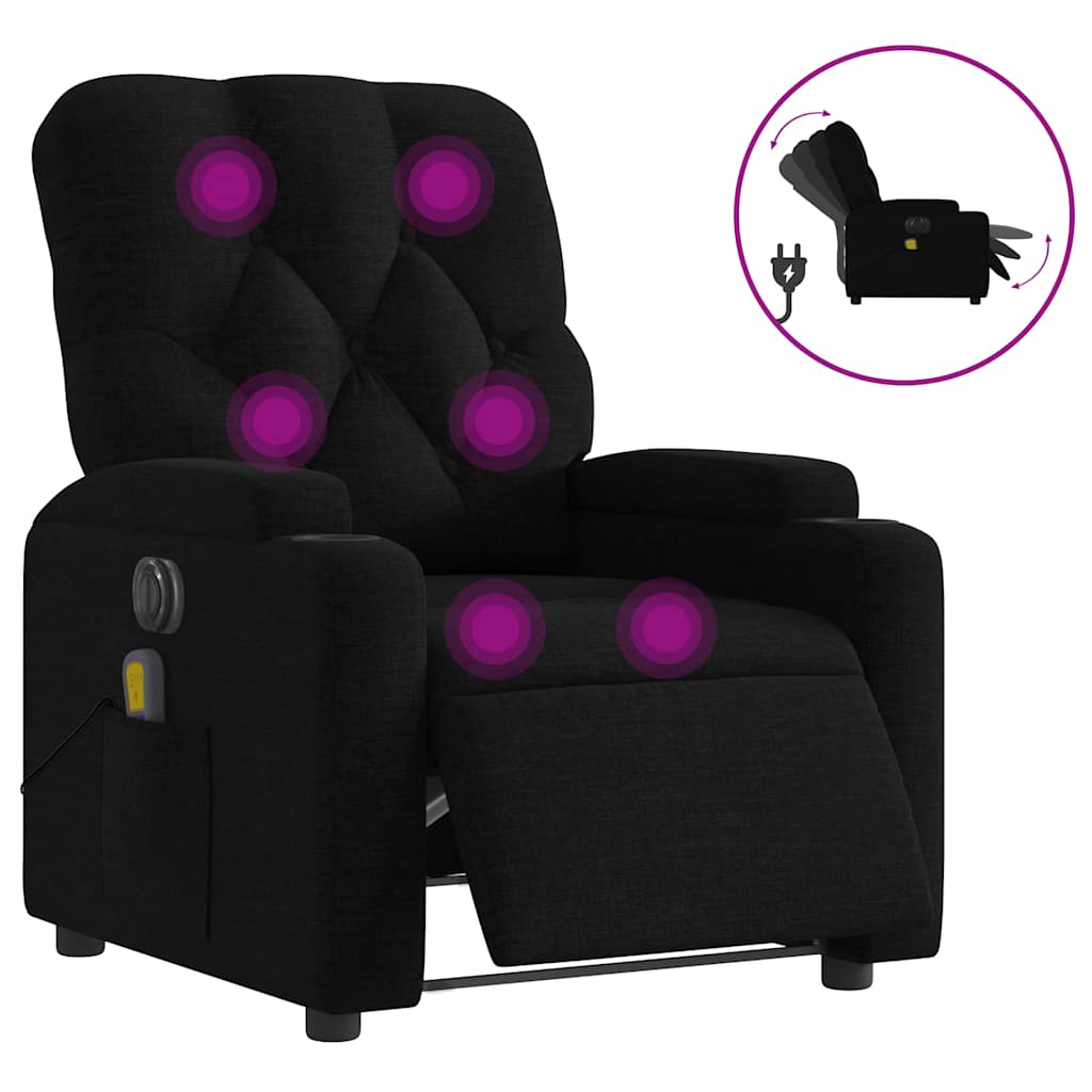 Vidaxl massagestoel elektrisch verstelbaar stof zwart