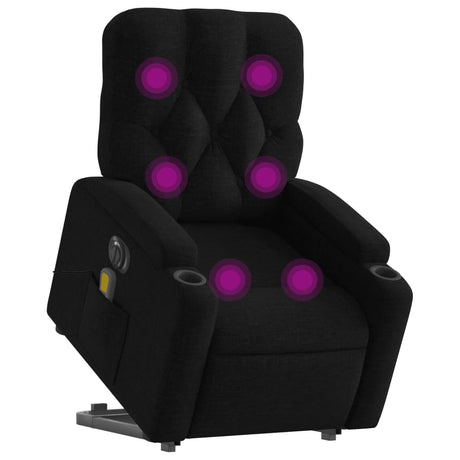 Vidaxl sta-op-massagestoel elektrisch verstelbaar stof zwart