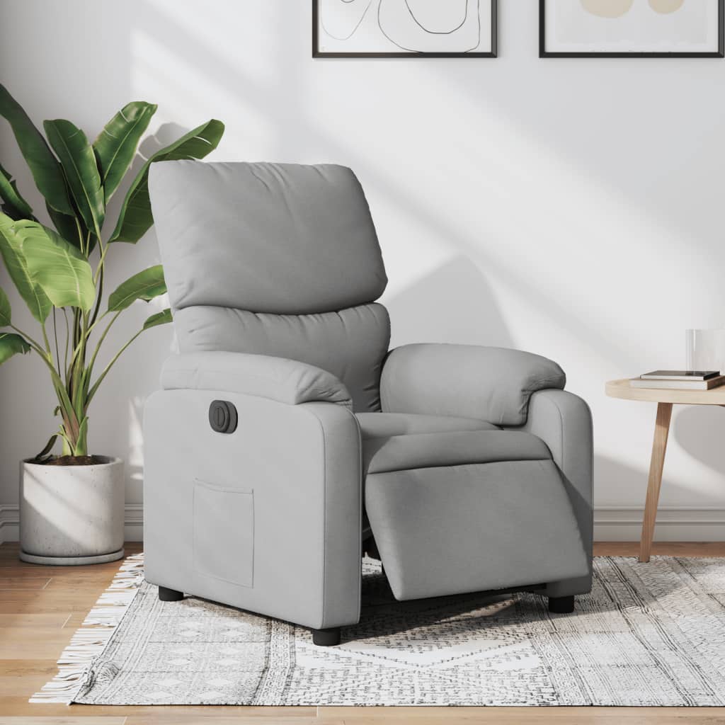 Vidaxl fauteuil elektrisch verstelbaar stof lichtgrijs