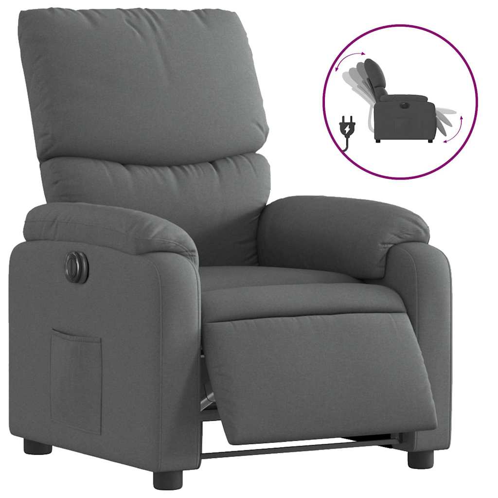 Vidaxl fauteuil elektrisch verstelbaar stof donkergrijs