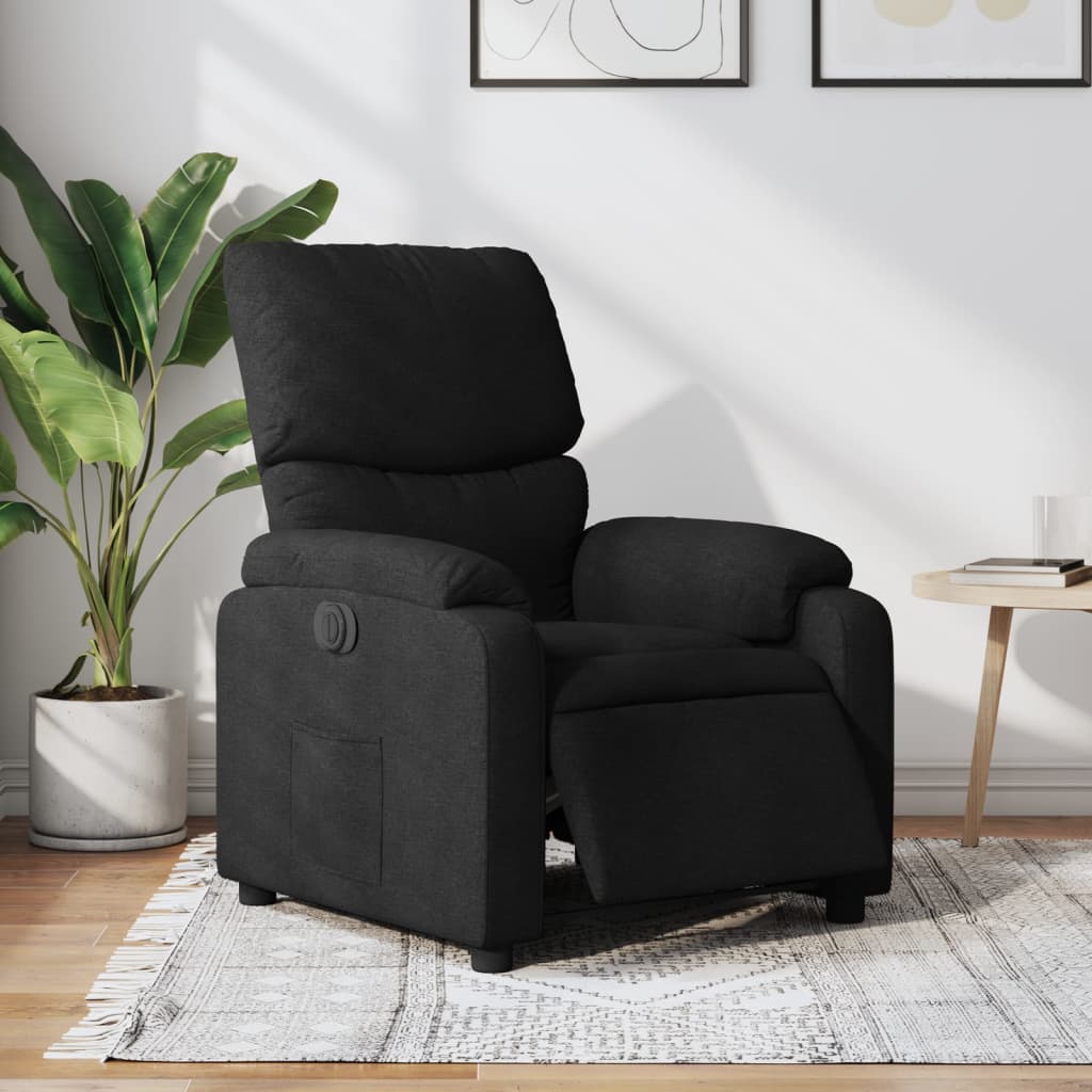 Vidaxl fauteuil verstelbaar elektrisch stof zwart