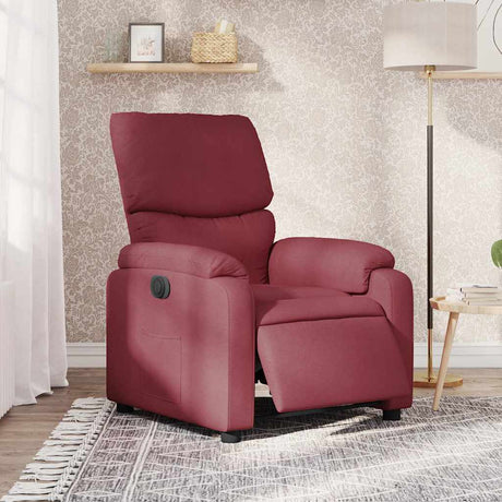 Vidaxl fauteuil verstelbaar elektrisch stof wijnrood
