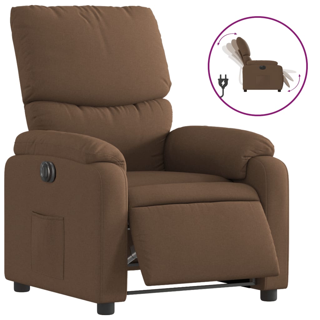 Vidaxl fauteuil verstelbaar elektrisch stof bruin