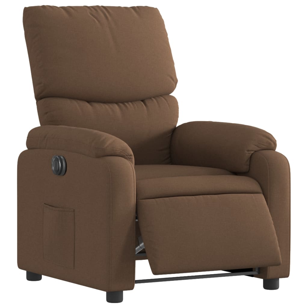 Vidaxl fauteuil verstelbaar elektrisch stof bruin