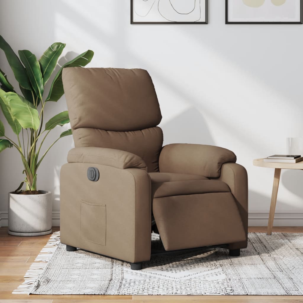 Vidaxl fauteuil verstelbaar elektrisch stof bruin