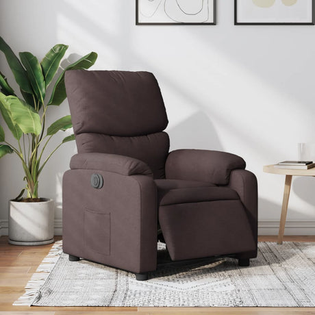 Vidaxl fauteuil verstelbaar elektrisch stof donkerbruin