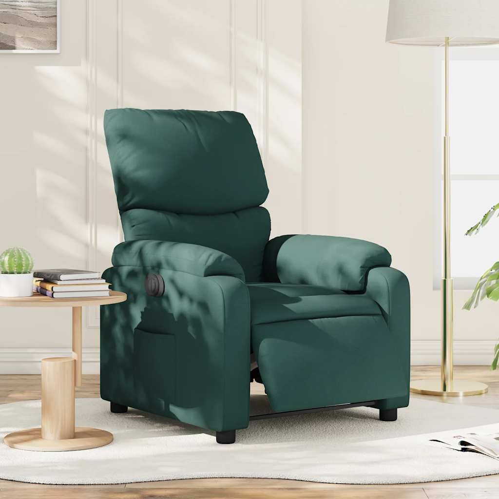 Vidaxl fauteuil verstelbaar elektrisch stof donkergroen