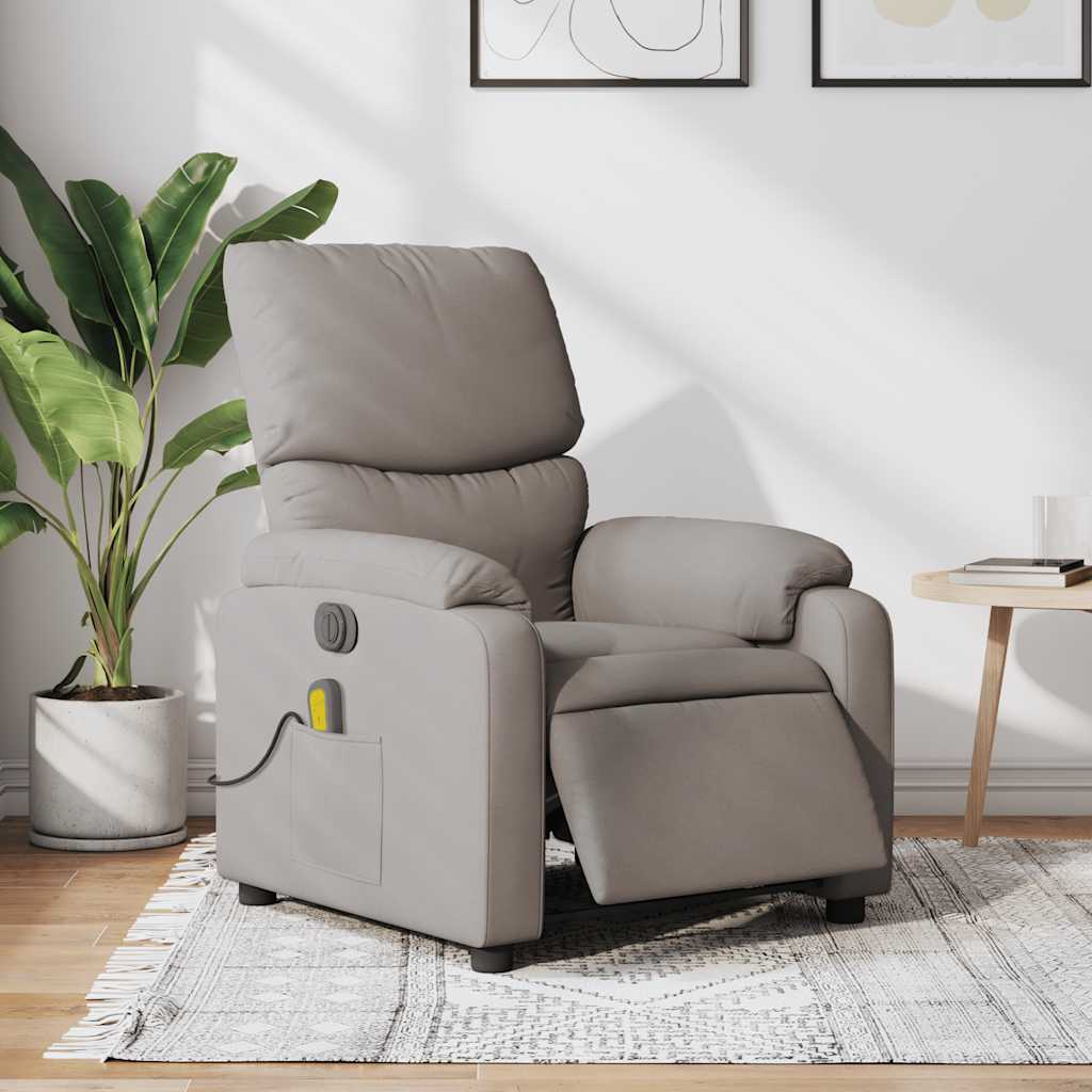Vidaxl massagestoel elektrisch verstelbaar stof taupe