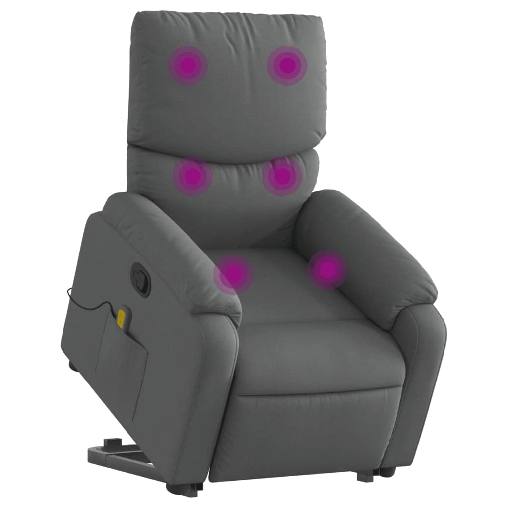 Vidaxl sta-op-massagestoel verstelbaar stof donkergrijs