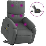 Vidaxl sta-op-massagestoel elektrisch verstelbaar stof donkergrijs